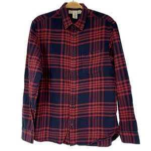 Mens H&M Logg Medium Flannel Plaid Shirt Cotton Lightweight 3854